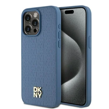 DKNY dėklas iPhone 15 Pro Max telefonui su MagSafe, mėlynas