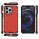 Hibridinis dėklas iPhone 13 Pro su korių raštu ir TPU rėmeliu, raudonas