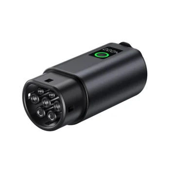 V2L Type 2 į Schuko adapteris W-V2L-01 su galios ekranu ir dėklu, juodas