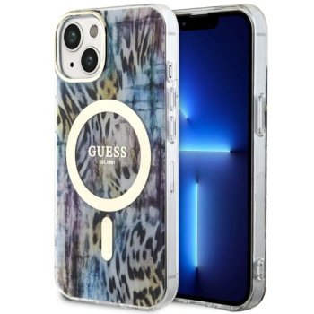 Guess iPhone 14 Case Leopard MagSafe, Blue