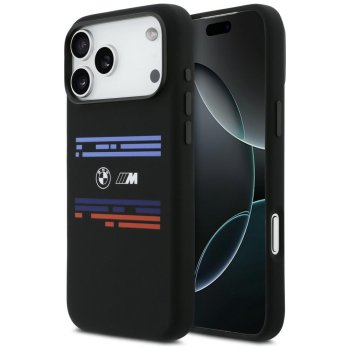 BMW M Silicon Horizontal Line MagSafe dėklas iPhone 17 Pro Max, juodas