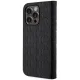 Apple iPhone 14 Pro Max 6.7\" Karl Lagerfeld Saffiano Monogram Bookcase Cover (KLBKP14XSAKLHPK), Black