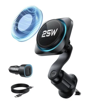ESR OmniLock Qi2.2 Magnetic MagSafe Car Air Vent Mount with 25W Charger - Black