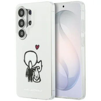 Karl Lagerfeld IML Karl&Choupette MagSafe dėklas Samsung Galaxy S26 Ultra, skaidrus
