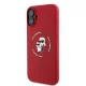 Karl Lagerfeld Silicone Karl&Choupette Ring MagSafe dėklas iPhone 16 Plus, raudonas