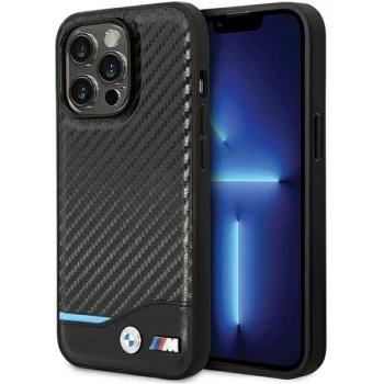 BMW Leather Carbon Case for iPhone 13 Pro / 13, Black