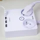 Huslog ilgintuvas su 2 lizdais ir 4 USB jungtimis, 1.5 m, baltas