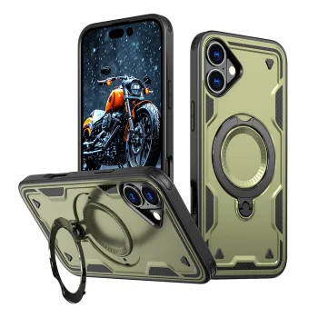 Hybrid Armor Trendy Case with MagSafe for iPhone 16 Plus, Green