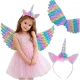 Kids Unicorn Carnival Costume, Wings and Headband, Rainbow