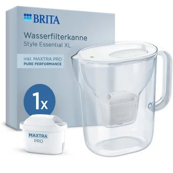 Vandens filtravimo ąsotis Brita Style Essential XL su MAXTRA PRO Pure Performance, baltas