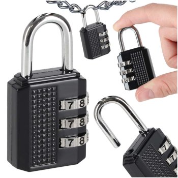 Combination Padlock for Suitcases and Bags, Black