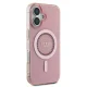 Guess dėklas iPhone 16 telefonui IML Rhinestones MagSafe, rožinis