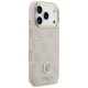 Guess dėklas iPhone 17 Pro telefonui 4G Strass Logo & Big Strap MagSafe, rožinis
