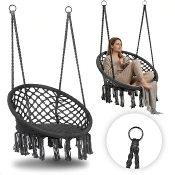 MultiGarden Boho Hanging Chair, Grey