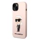 Karl Lagerfeld Silicone Ikonik MagSafe dėklas iPhone 14 Plus telefonui, rožinis