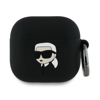Karl Lagerfeld Silicone Karl Head 3D Case for AirPods 4, Black