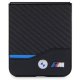 BMW dėklas Samsung Galaxy Z Flip 5 telefonui Leather Carbon, juodas