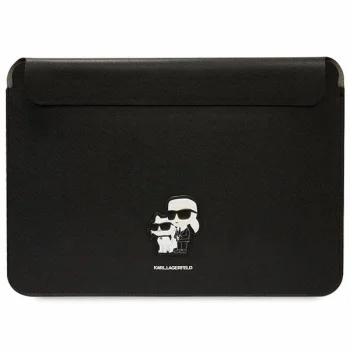 Karl Lagerfeld Saffiano Karl & Choupette 14" nešiojamojo kompiuterio dėklas, juodas