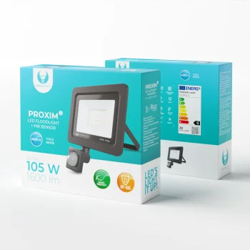 LED prožektorius su judesio jutikliu Forever Light Proxim II 20W 6000K, juodas