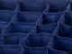Underwear and Socks Drawer Organizer, 24 Compartments, Navy Blue