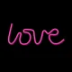 Forever Light LED neoninis šviestuvas LOVE, rožinis (USB ir baterijos)