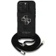 Guess dėklas iPhone 16 Pro Max telefonui 4G Big Logo Cord Strap Crossbody, juodas