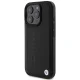 BMW iPhone 16 Pro dėklas Leather Hot Stamp MagSafe, juodas