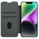Atverčiamasis dėklas Nillkin Qin Cloth Pro Case, iPhone 14 Plus, su kameros dangteliu, pilkas