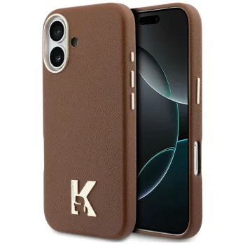 Karl Lagerfeld Karl Head Logo MagSafe dėklas iPhone 17, rudas