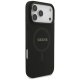 Guess Saffiano Classic Logo MagSafe dėklas telefonui iPhone 17 Pro Max, juodas