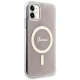 Guess dėklas iPhone 11 telefonui IML 4G Gold Stripe, rožinis