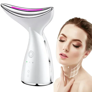 Ultragarsinis EMS veido ir kaklo masažuoklis, „3-in-1“, baltas