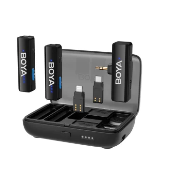 Belaidžiai mikrofonai BOYA BOYALINK V2.0 2.4 GHz USB-C, juodi