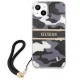 Guess Camo Strap dėklas iPhone 13 6.1\" juodas