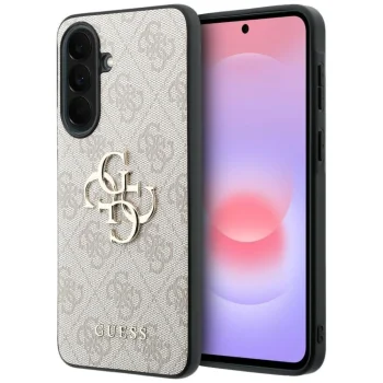 Dėklas Guess Leather 4G Metal Logo skirtas Samsung Galaxy A37 5G, rožinis