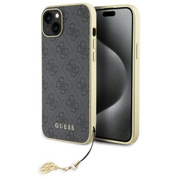 Guess iPhone 15 Plus Case 4G Charms Collection, Gray