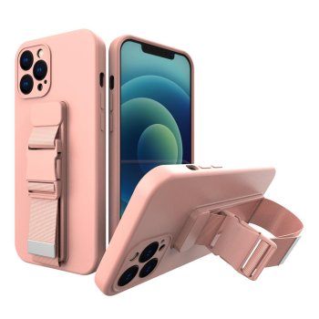 „Rope Case“ dėklas su dirželiu Apple iPhone 12 Pro telefonui, Rožinis