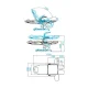 Azzurro 709A elektrinis podiatrijos krėslas, 3 varikliai, pilkas