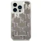 Karl Lagerfeld Liquid Glitter Monogram Case for iPhone 14 Pro Max - Silver