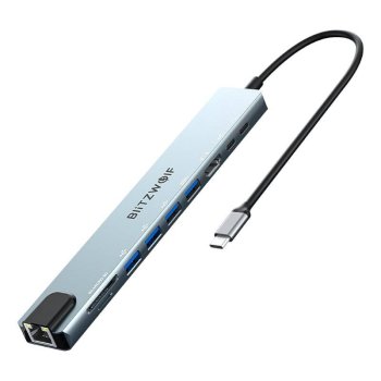 USB-C jungčių stotelė Blitzwolf BW-TH5 10in1, sidabrinė