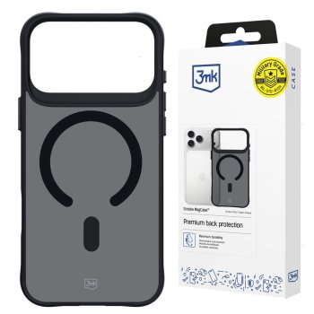 3mk Smoke MagCase for iPhone 17 Pro Max, Black Semi-Transparent