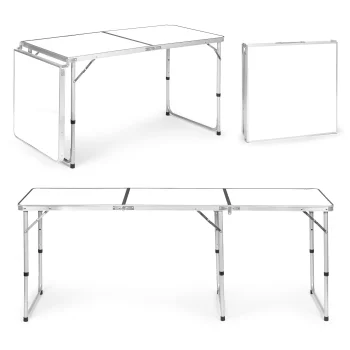 Sulankstomas kempingo stalas Multigarden, baltas, 180x60 cm