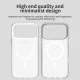 Dėklas iPhone 18 Pro / 17 Pro su magnetiniu žiedu, hibridinis, baltas