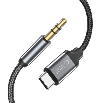 Tech-Protect UltraBoost garso laidas USB-C į 3.5mm Mini Jack, 1m, juodas