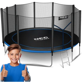 Neo-Sport sodo batutas 465 cm (15 ft) su išoriniu tinklu ir kopėtėlėmis