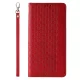 Atverčiamasis dėklas Samsung Galaxy S23+ Magnet Strap Case su stovu ir dirželiu, raudonas