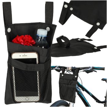 Bicycle / Scooter Handlebar Bag with Phone Pocket, Black