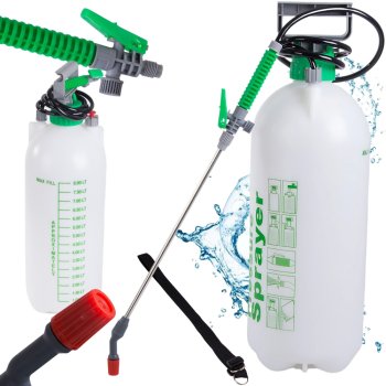Garden Manual Pressure Sprayer 8L with Shoulder Strap, Green/White