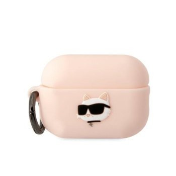 Karl Lagerfeld Silicone Choupette 3D Case for AirPods Pro 2, Pink