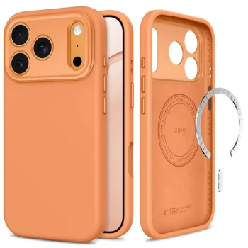 Dėklas Tech-Protect Uniq MagSafe CC, skirtas iPhone 18 Pro Max / 17 Pro Max, Cosmic Orange